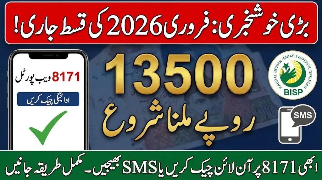BISP 8171 Payment February 2026 Online Check – Rs. 13,500 Installment Status via 8171 Portal & SMS